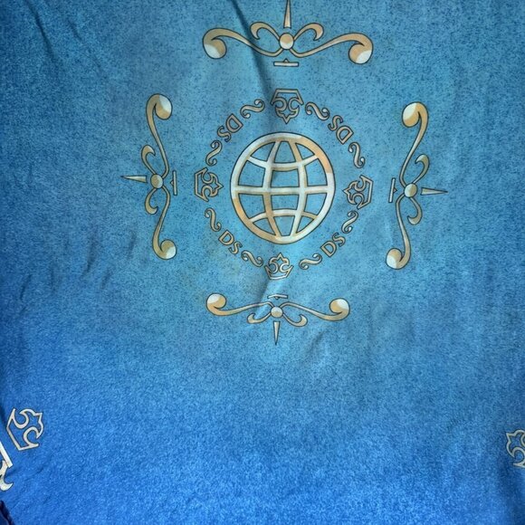 RBC Dominion Securities Blue Gold Silk Handrolled Scarf - Picture 6 of 8